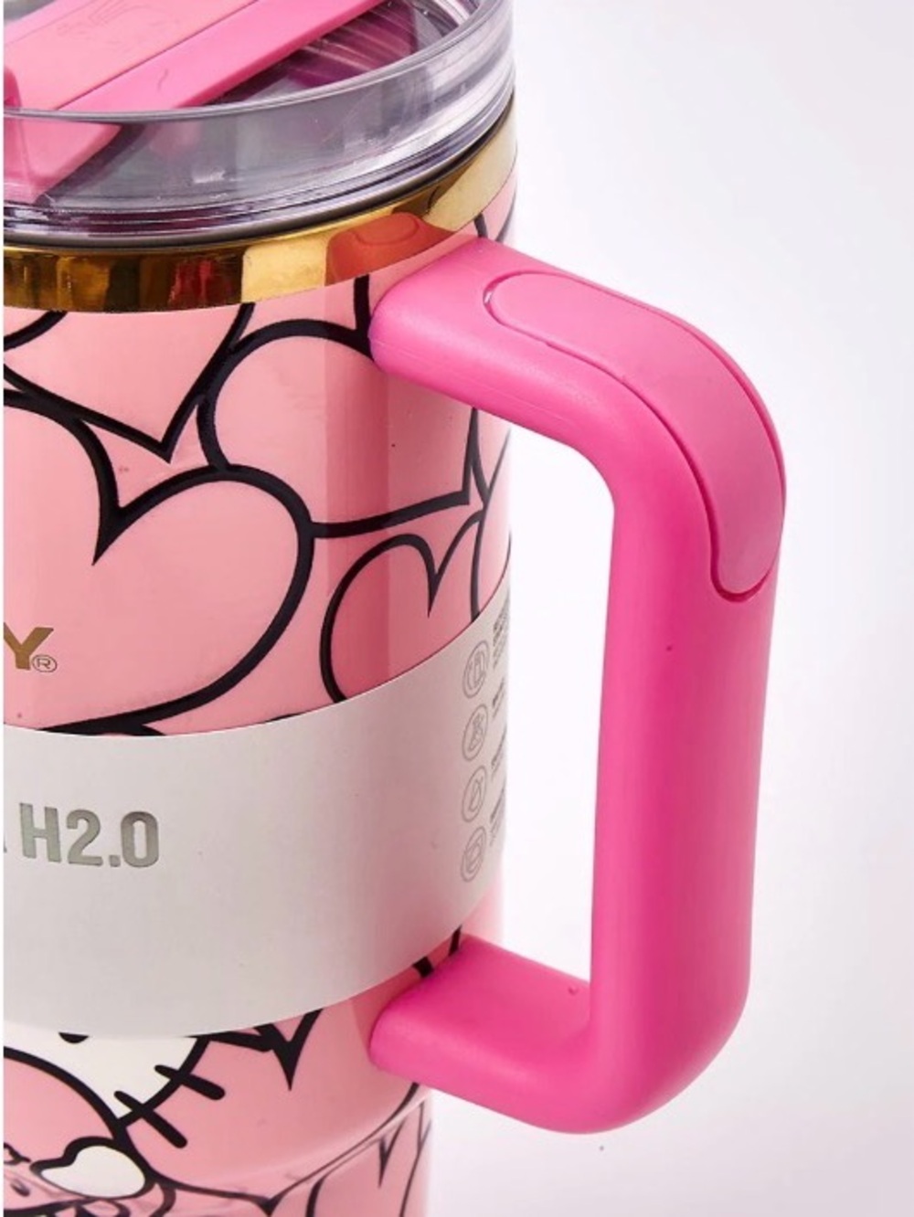 Stanley Pink Tumbler with Gold Lettering - Picture 5 of 6